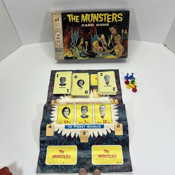 Munsters Game | eBay 1964 The Munsters Card Game Milton Bradley Rare Scared Blonde Boy Version RARE